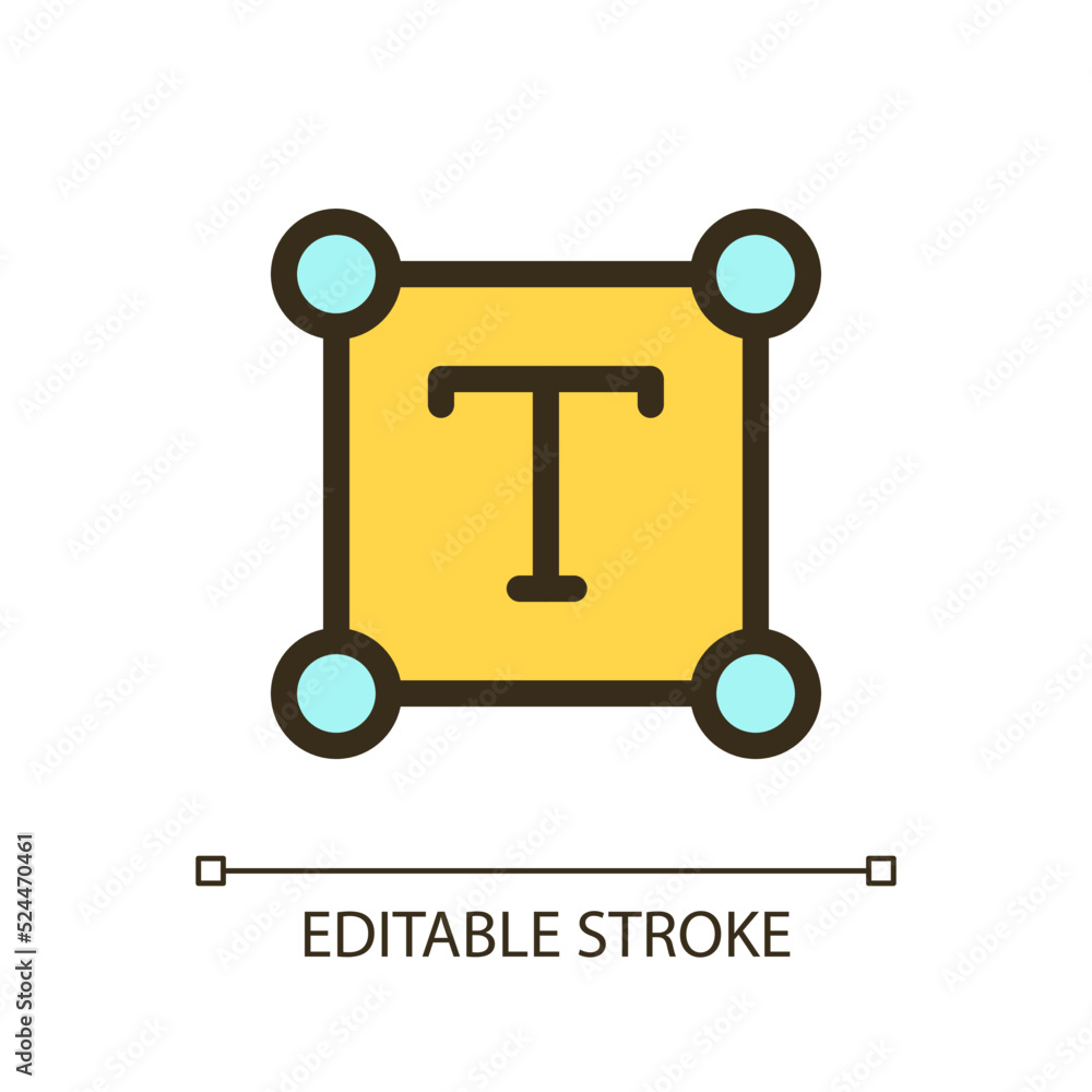 Text pixel perfect RGB color ui icon. Type characters over image ...