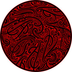 Sticker - Polynesian style circle tattoo