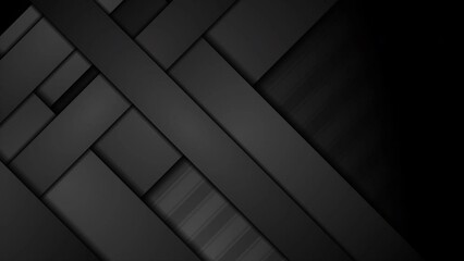 Geometry tech abstract motion background with black stripes. Seamless looping motion design. Video animation Ultra HD 4K 3840x2160