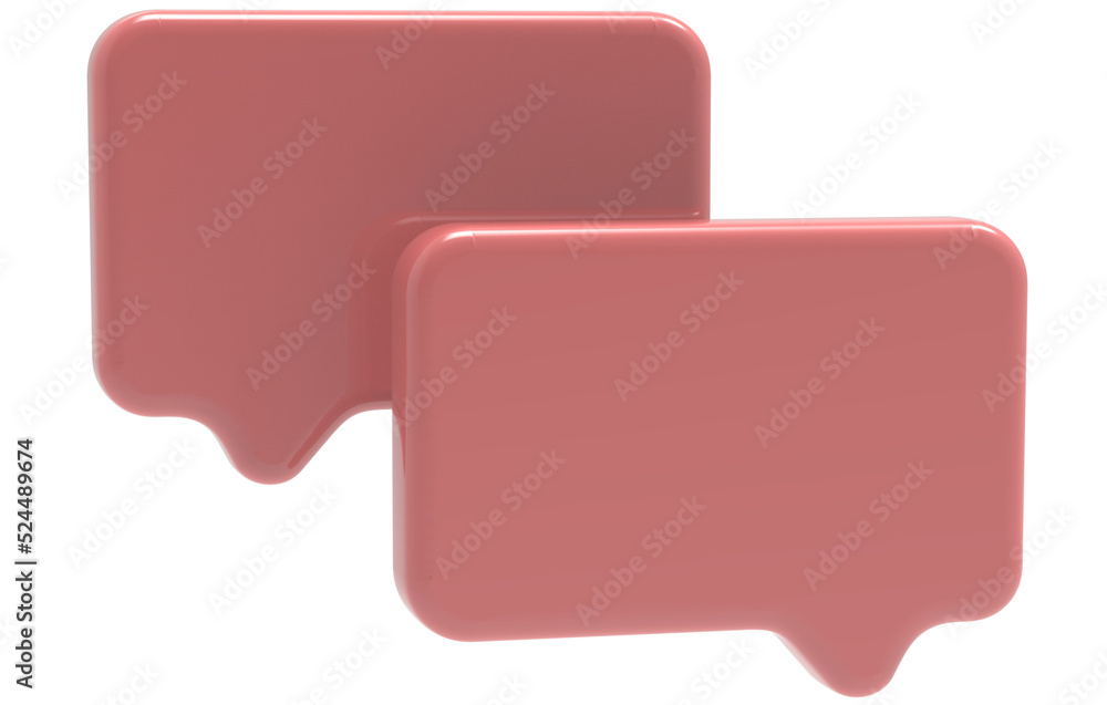 Comment side view 3d icon rendering transparent background free ...