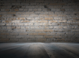 Canvas Print - old interior with brick wall