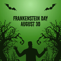 vector graphic of frankenstein day good for frankenstein day celebration. flat design. flyer design.flat illustration.