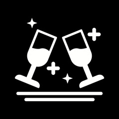 Two Glasses Romantic Icon