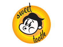 Vintage Cartoon Mascot Of A Whistling Boy, Sweet Tooth, 1940's Style Vector Illustration, Fast Food, Bakery Logo