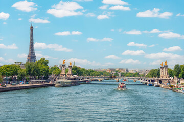 Fototapete - Alexandre III bridge in Paris city