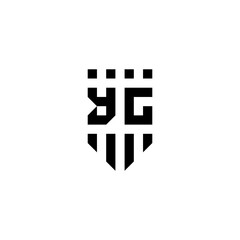 Wall Mural - YG shield abstract geometric initial logo design which is good for branding