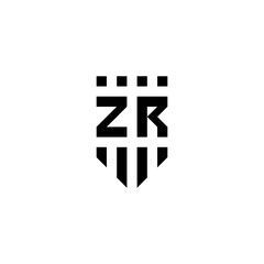 Wall Mural - ZR shield abstract geometric initial logo design which is good for branding