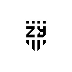 Wall Mural - ZY shield abstract geometric initial logo design which is good for branding