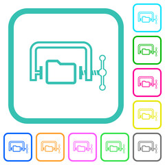 Sticker - Folder compression outline vivid colored flat icons