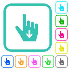 Canvas Print - Hand cursor down solid vivid colored flat icons