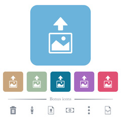 Sticker - Upload image flat icons on color rounded square backgrounds