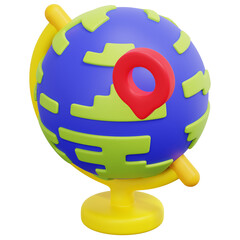 Sticker - globe 3d render icon illustration