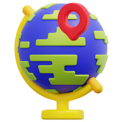 Wall Mural - globe 3d render icon illustration