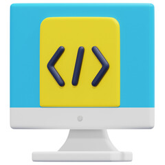 software development 3d render icon illustration
