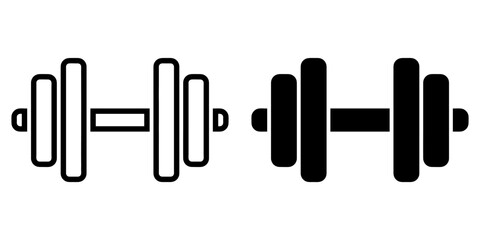 Wall Mural - ofvs112 outlinefilledvectorsign ofvs - dumbbell vector icon . isolated transparent . exercise workou
