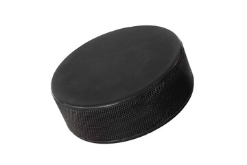 Hockey puck isolated on white.