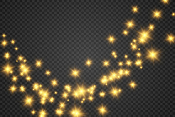 Brilliant gold dust vector shine. Glittering shiny ornaments for background. Vector illustration.	