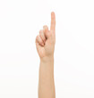 © serhii - female hand shows gestures on a white background isolated.number direction fist approval