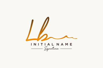 Wall Mural - Initial LB signature logo template vector. Hand drawn Calligraphy lettering Vector illustration.