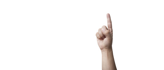 Wall Mural - hand pointing finger on a PNG transparent background easy to modify - concept of idea or pointing at something