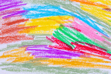 colorful pastel crayons with painting background