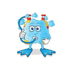 Poster - foam diver cartoon. cartoon mascot vector