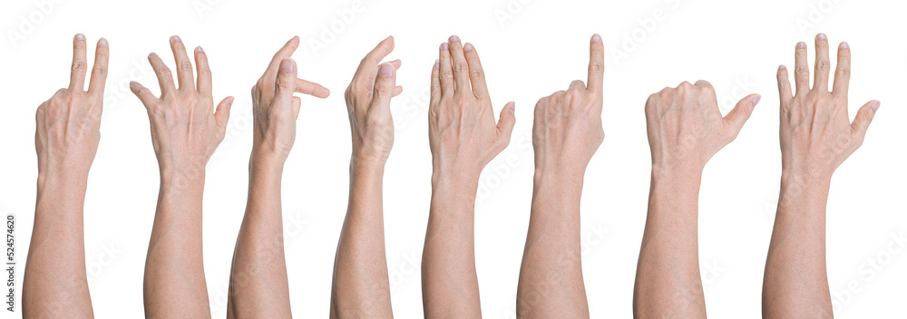 Set of Man hand gestures isolated on transparent background - PNG ...