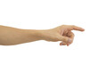 © banphote - Man's hand pointing at something isolated on transparent background - PNG format.