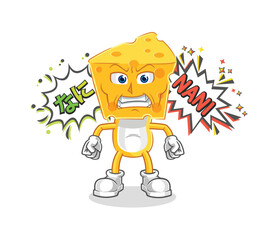 Canvas Print - cheese head anime angry vector. cartoon character