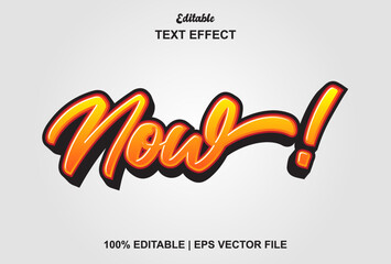 Wall Mural - now editable text effect with orange color.