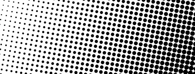 Wall Mural - halftone black polka dots banner background design vector.