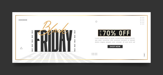 Wall Mural - black friday facebook cover, ad banner template, creative sale banners concept modern layout white b