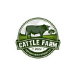 Vintage Cattle Farm Logo Vector Template