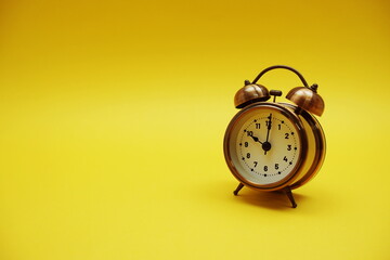 Sticker - Alarm clock with space copy on yellow background