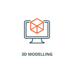 3D modelling icon vector illustration concept isolated on white background used for web and mobile