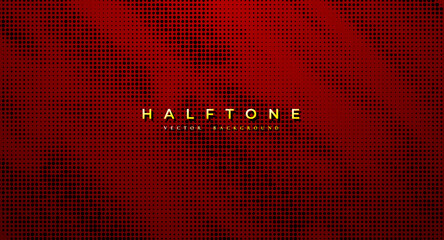 Wall Mural - halftone dotted a red background. abstract polka dot style texture. abstract halftone dot pattern.