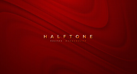 Wall Mural - halftone dotted a red background. abstract polka dot style texture. trendy halftone dot pattern.