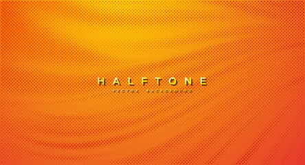Wall Mural - halftone dotted orange background. abstract polka dot style texture. abstract halftone dot pattern.