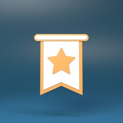 medal and award icon. 3d render illustration.