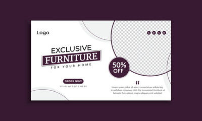 Wall Mural - Exclusive furniture sale web banner template