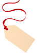 © david_franklin - Plain gift tag with red ribbon isolated transparent background photo PNG file