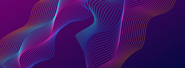 Multicolored Contour Background Violet Vector. Infinity Cover. Iridescent Line Spiritual. Connect Blend Design. Bright Circular.