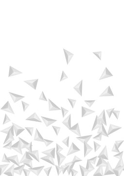 Hoar Element Background White Vector. Origami Simple Illustration. Gray Concept Banner. Crystal Idea. Greyscale Polygon Backdrop.