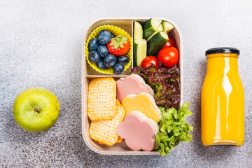 Wall Mural - Healthy school lunch box