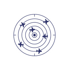 Sticker - flight radar vector icon on white