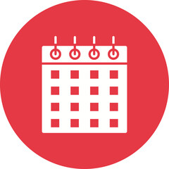 Sticker - Calendar Glyph Circle Background Icon