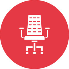 Sticker - Desk Chair Glyph Circle Background Icon