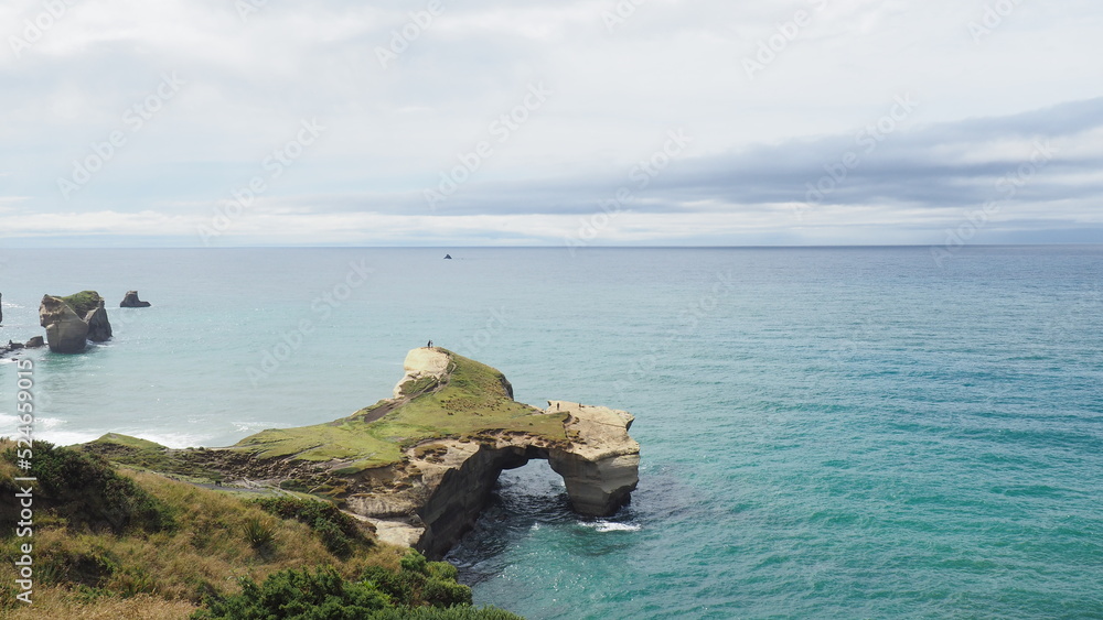 Tunnel Beach. Dunedin, Otago, New Zealand. View of a picturesque ...