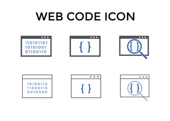 Web code icons. Website coding icon symbol
