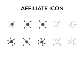 Set of affiliate program icons Vector illustration. Affiliate marketing symbol for website or company. 
